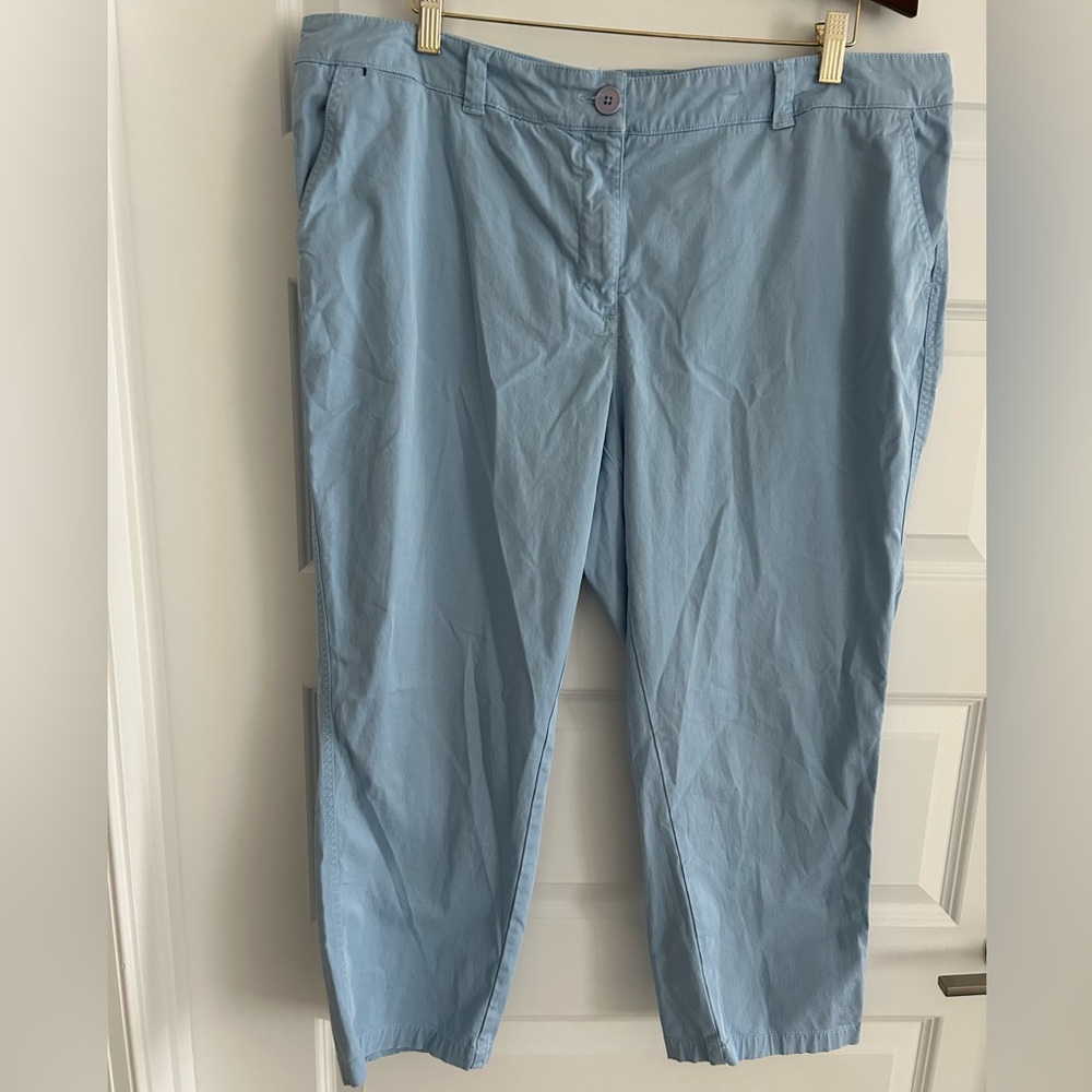 Crown and Ivy Charlotte Curvy Cropped Pants Light Blue Size 18W